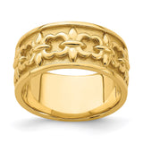 14K Polished / Satin Fleur-De-Lis Band Ring-R705-WBC