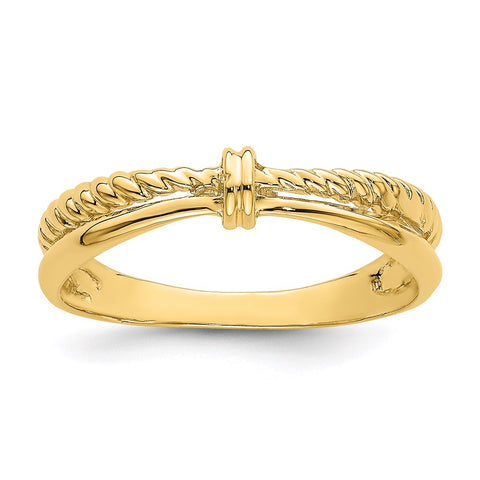 14K Rope and Polished Band Ring-R768-WBC