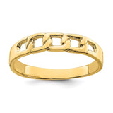 14k Polished Link Band Ring-R770-WBC