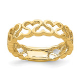 14k Polished Heart Band-R777-WBC