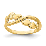 14k Polished w/ X Design Heart Band-R779-WBC