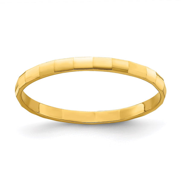 14k Bamboo Texture Band Childs Ring-R783-WBC