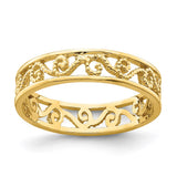 14k Beaded Scroll Cut-Out Band Toe Ring-R784-WBC