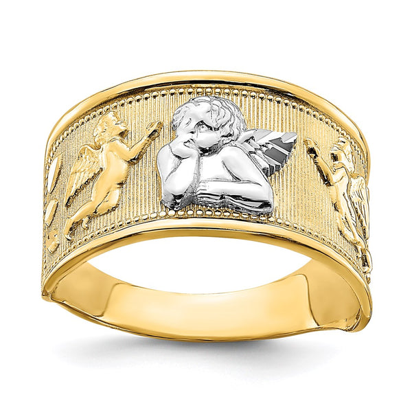 14K W/ Rhodium Angel Band-R853-WBC