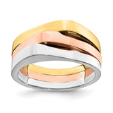 14k Tri-Color Triple Peaked Top Band-R884-WBC