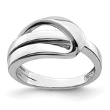 14K White Gold Polished W/ Folded Design Band-R897W-WBC