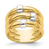 14k Two-Tone Polished Dome Band-R905-WBC