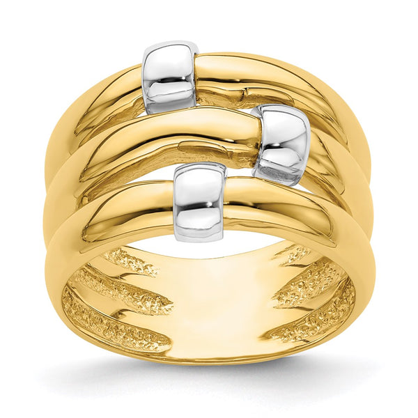 14k Two-Tone Polished Dome Band-R905-WBC