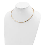 14k 3mm Reversible White & Yellow Domed Omega Necklace-WBC-ROM3-18