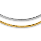 14k 3mm Reversible White & Yellow Domed Omega Necklace-WBC-ROM3-18