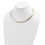 14k 4mm Reversible White & Yellow Domed Omega Necklace-WBC-ROM4-16