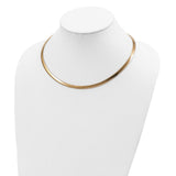 14k 5mm Reversible White & Yellow Domed Omega Necklace-WBC-ROM5-18