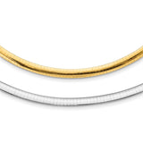 14k 5mm Reversible White & Yellow Domed Omega Necklace-WBC-ROM5-18