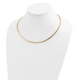 14k Two-tone Lt Reversible 3mm Omega w/extender Necklace-WBC-ROML3-16