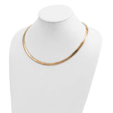 14k Two-tone Lt Reversible 6mm Omega w/extender Necklace-WBC-ROML6-16