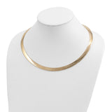 14k Two-tone Lt Reversible 8mm Omega w/extender Necklace-WBC-ROML8-18