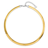 14k Two-tone Lt Reversible 8mm Omega w/extender Necklace-WBC-ROML8-18