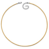 Sterling Silver Gold-pltd 2mm Reversible w/2in ext Cubetto Chain-WBC-RSM1-16