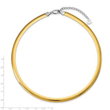 Sterling Silver Gold-plated 6mm Reversible w/2in ext Cubetto Chain-WBC-RSM6-18