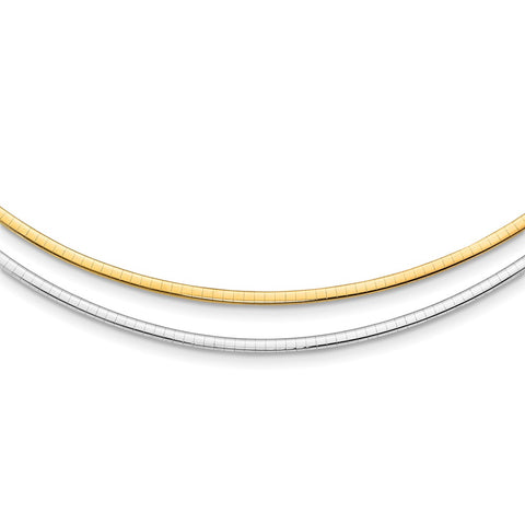 14k Two-tone 2.5mm Reversible Omega Necklace-WBC-SF1448-16