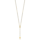 14k Two-tone Semi-solid Rosary Necklace-WBC-SF1475-16