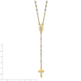 14k Two-tone Semi-solid Rosary Necklace-WBC-SF1475-16