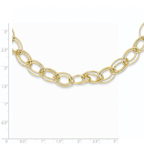 14K Adjustable Oval Link Necklace-WBC-SF1548-16