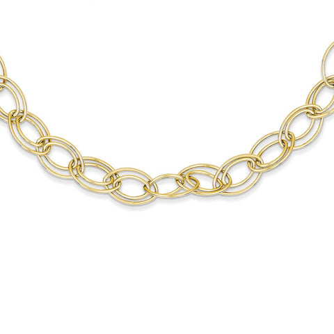14K Adjustable Oval Link Necklace-WBC-SF1548-16