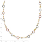 14k Tri-color Circles Necklace-WBC-SF1840-18