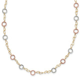 14k Tri-color Circles Necklace-WBC-SF1840-18