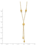 14k Yellow Gold Bead Lariat with 2in ext Necklace-WBC-SF1890-16