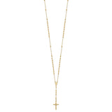 14k Diamond-cut 3mm Beaded Semi-solid Rosary Necklace-WBC-SF2065-24