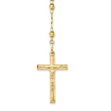 14k Diamond-cut 4mm Beaded Semi-solid Rosary Necklace-WBC-SF2066-24
