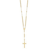 14k Diamond-cut 4mm Beaded Semi-solid Rosary Necklace-WBC-SF2066-24