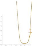 14k Small Sideways Curved Cross Necklace-WBC-SF2080-19