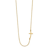 14k Small Sideways Curved Cross Necklace-WBC-SF2080-19