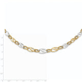 14K Two-tone Polished & Diamond Cut Necklace-WBC-SF2168-17