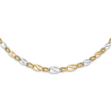 14K Two-tone Polished & Diamond Cut Necklace-WBC-SF2168-17