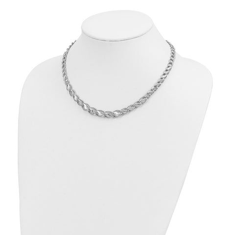 14K White Gold Diamond Cut Necklace-WBC-SF2169-17