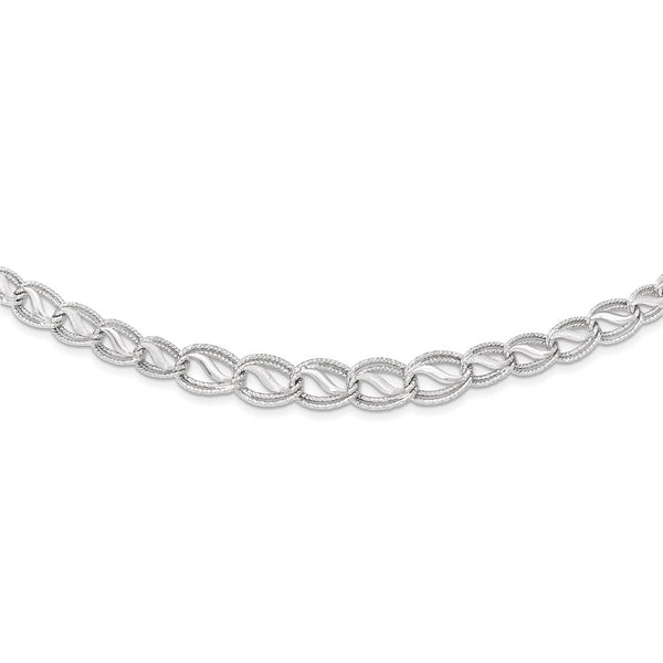 14K White Gold Diamond Cut Necklace-WBC-SF2169-17