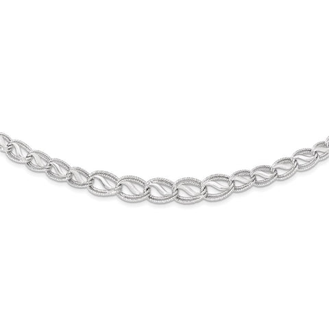 14K White Gold Diamond Cut Necklace-WBC-SF2169-17