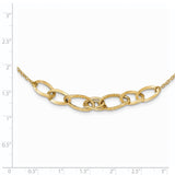 14k Polished and Textured Fancy Link Necklace-WBC-SF2228-17.5
