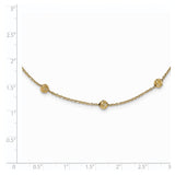 14KY Diamond-cut Beads Station Necklace-WBC-SF2243-17