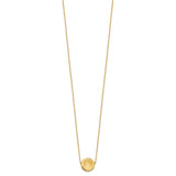 14k Brushed Polished & D/C Circle Necklace-WBC-SF2247-18