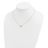 14k Brushed Polished & D/C Circle Necklace-WBC-SF2247-18