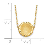 14k Brushed Polished & D/C Circle Necklace-WBC-SF2247-18