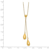 14k Polished Dangle Bead Necklace-WBC-SF2280-18