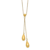 14k Polished Dangle Bead Necklace-WBC-SF2280-18
