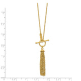 14K Cable Chain Tassel Toggle Necklace-WBC-SF2297-18