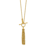 14K Cable Chain Tassel Toggle Necklace-WBC-SF2297-18